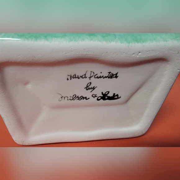 Milson & Louis Hand Painted Butterfly Double Handled Whimsical Ceramic Vase - Picture 6 of 8